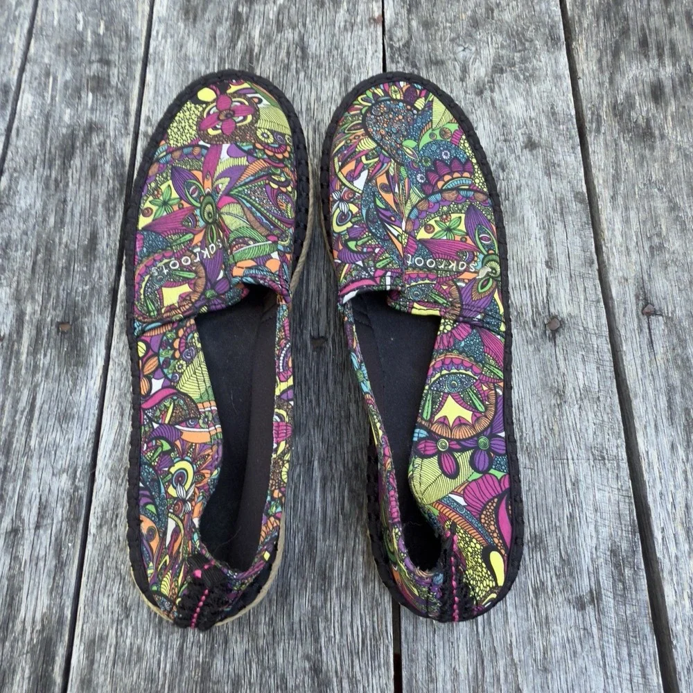 Sakroots Neoprene Ella Espadrille‎ Floral Print Flats  Womens 8M Shoes